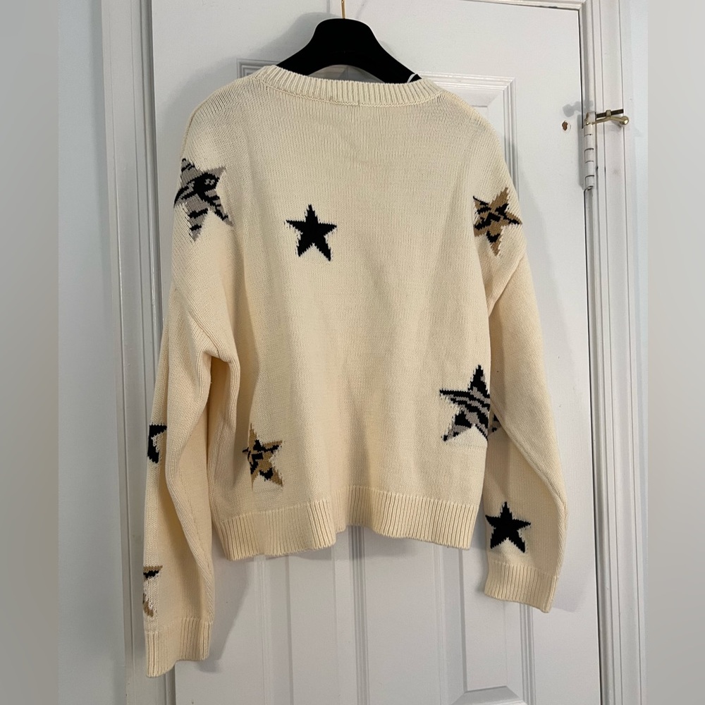 Rails Perci Stars Sweater Size Large Off White An… - image 6
